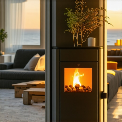 Smart Heating System in Winter Home Modern smart heating control panel in a cozy winter home