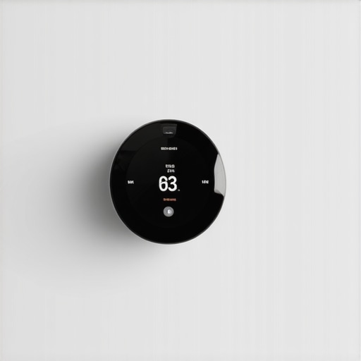 Smart Thermostat for Winter Efficiency Modern smart thermostat controlling home temperature during winter